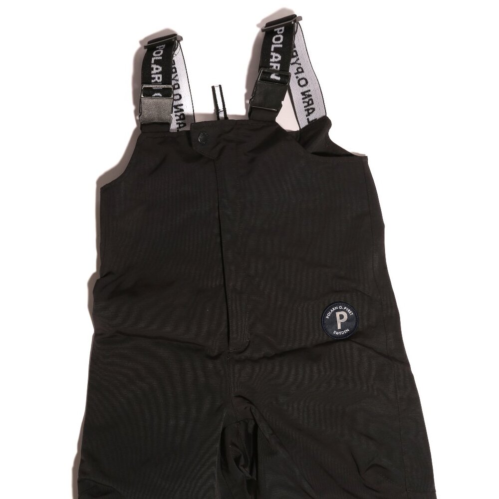 Polarn O. Pyret Shell Suspender Pants 9-12 Mo, Black, Excellent Condition